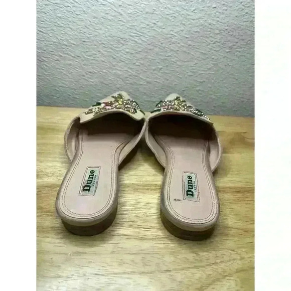 Dune London Blush Pink Mules w/ Beaded Embroidered Floral Detail Size 6.5 Flats - Picture 8 of 10